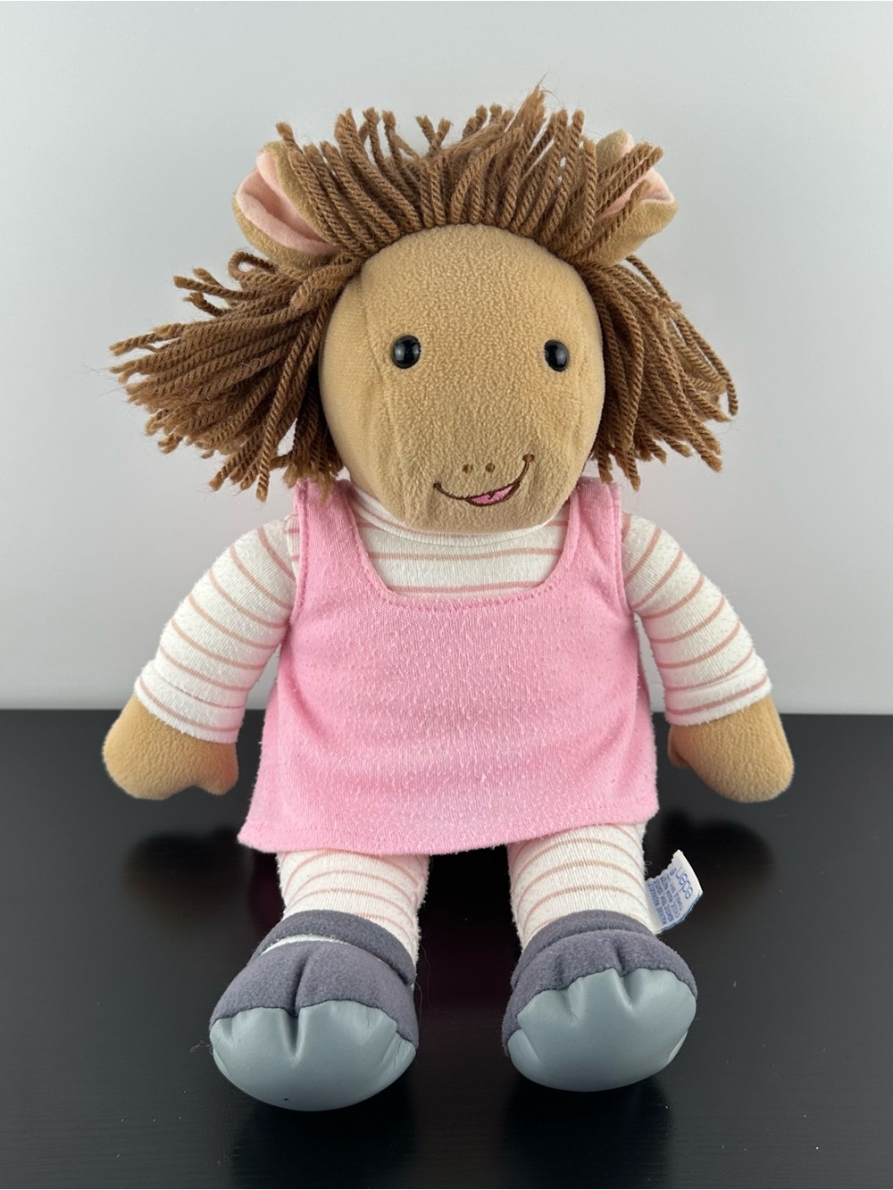 Vintage Eden DW from Arthur Plush Stuffed Animal Doll 15” Pink Dress